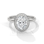 Sparkly 2.00 CT Oval Cut Moissanite Diamond Halo Engagement Ring