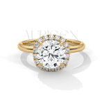 2 CT Round Brilliant Halo Diamond Ring in 14K Solid Gold