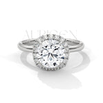 2 CT Round Brilliant Halo Diamond Ring in 14K Solid Gold