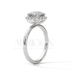 2 CT Round Brilliant Halo Diamond Ring in 14K Solid Gold