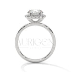 2 CT Round Brilliant Halo Diamond Ring in 14K Solid Gold