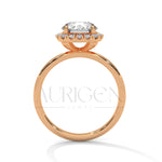 2 CT Round Brilliant Halo Diamond Ring in 14K Solid Gold
