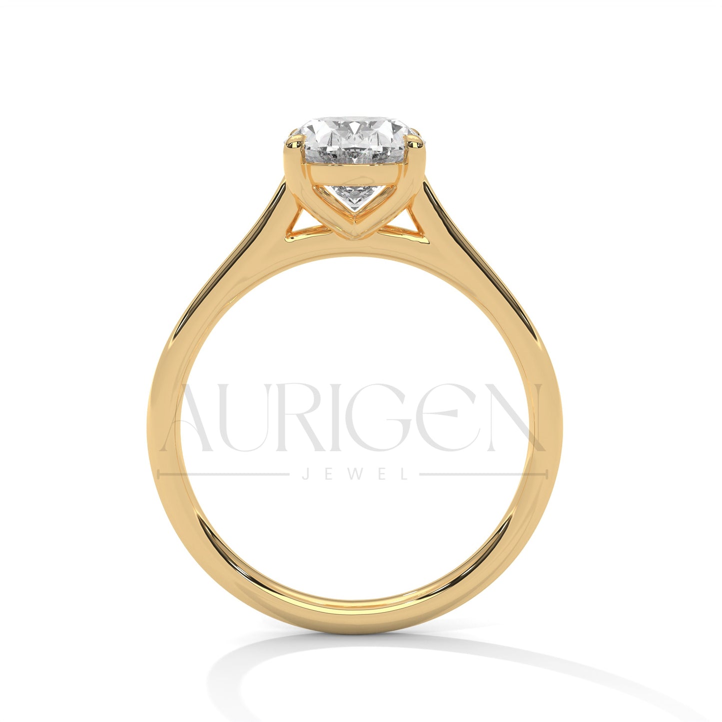 The Classic Oval Cut Moissanite Diamond Ring in 14K Solid Gold