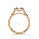 Brilliant Round Cut Moissnite & Lab Diamond Bezel Set 14K Solid Gold Ring