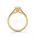 2 Ct Classic Oval Solitaire Diamond Ring in 14K Solid Gold