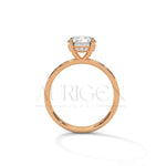 Classic 2.0 CT Round Cut Diamond Ring – 14K Solid Gold with Pave Accents