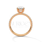 2.0 CT Oval Cut Diamond Pave Set Engagement Ring in 14K Solid Gold