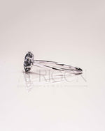 6-Prong Dark Grey Moissanite and Leb Grown Solitaire Engagement Ring