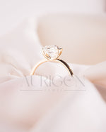Attractive Cushion Cut Moissanite and Lab Grown Diamond Ring With Half Bezel Setting
