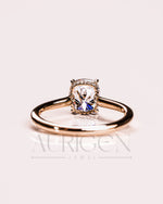 Solitaire Cushion Cut Engagement Ring - Moissanite and Lab Grown Diamond