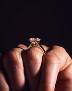 Moissanite and Lab Grown Diamond Emerald Cut Solitaire Engagement Ring in Solid Gold