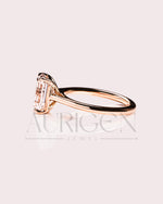 Moissanite and Lab Grown Diamond Emerald Cut Solitaire Engagement Ring in Solid Gold
