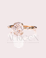 Crushed Ice Oval Cut Moissanite and Lab Grown Diamond Flush Set Engagement Ring