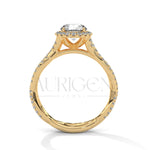 1 Ct Round Brilliant Diamond Ring with Twisted Pave Band