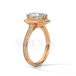 2 Ct Luxury Emerald Diamond Ring with Pave Halo Diamond