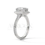 2 Ct Luxury Emerald Diamond Ring with Pave Halo Diamond