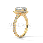 2 Ct Luxury Emerald Diamond Ring with Pave Halo Diamond