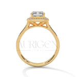 2 Ct Luxury Emerald Diamond Ring with Pave Halo Diamond