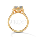 2 Ct Heart Shaped Diamond Halo and Pave Engagement Ring in 14K Solid Gold