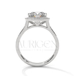 2 Ct Heart Shaped Diamond Halo and Pave Engagement Ring in 14K Solid Gold