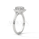 2 Ct Heart Shaped Diamond Halo Engagement Ring in 14K Solid Gold