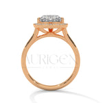 2 Ct Heart Shaped Diamond Halo Engagement Ring in 14K Solid Gold