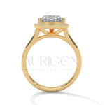 2 Ct Heart Shaped Diamond Halo Engagement Ring in 14K Solid Gold