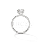 Classic 2.0 CT Round Cut Diamond Ring – 14K Solid Gold with Pave Accents