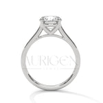 Minimalist 2.0 CT Round Diamond Solitaire Engagement Ring in 14K Solid Gold
