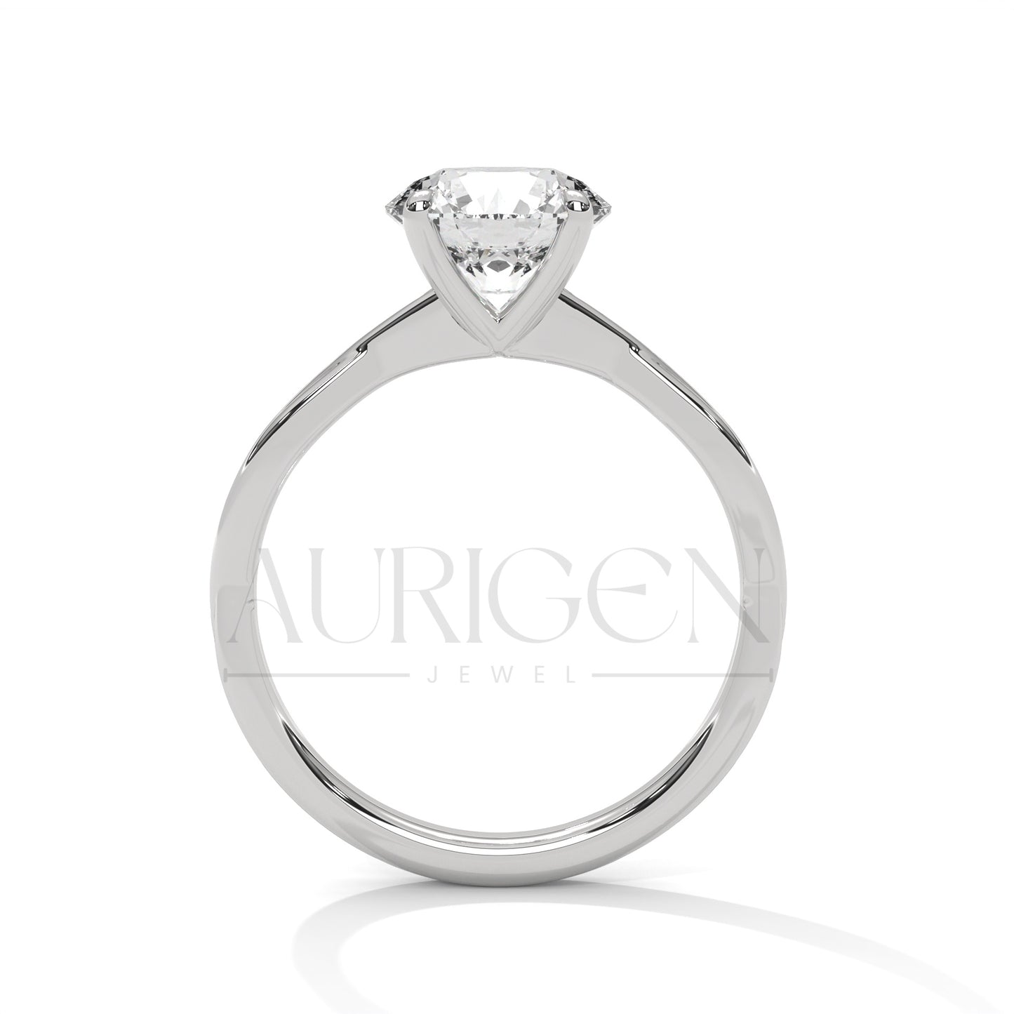 Twist Solitaire 2.00 CT Round Cut Moissanite Diamond Engagement Ring