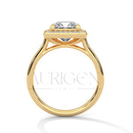 2.0 CT Princess Cut Diamond Engagement Ring with Halo in 14K Solid Gold