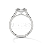 Brilliant Round Cut Moissnite & Lab Diamond Bezel Set 14K Solid Gold Ring