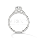 Timeless Emerald Cut Moissanite Ring with Pave Diamond Band