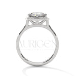 Floral Halo 2.00 CT Round Cut Diamond 14K Solid Gold Engagement Ring