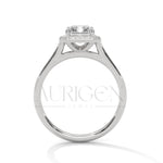 The Regal Radiance – 2.00 CT Emerald Cut Moissanite Halo Diamond Ring in 14K Solid Gold