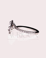 Cushion Halo Engagement Ring With Pave Setting Moissanite & Leb Diamond Ring