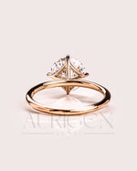 North-South-East-West Prong Round Moissanite and Leb Grown Diamond 14K Solid Gold Ring
