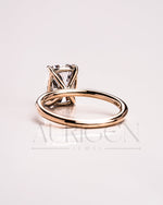 Cushion Cut Moissanite & Leb Grown Engagement Ring in 14k Solid Gold