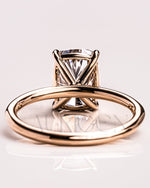 Cushion Cut Moissanite & Leb Grown Engagement Ring in 14k Solid Gold