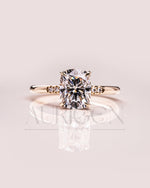 Cushion Brilliant Leb Diamond & Moissanite Diamond Engagement Ring Halo With Side Stone Engagement Ring