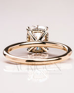 Cushion Brilliant Leb Diamond & Moissanite Diamond Engagement Ring Halo With Side Stone Engagement Ring