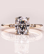 Cushion Brilliant Leb Diamond & Moissanite Diamond Engagement Ring Halo With Side Stone Engagement Ring