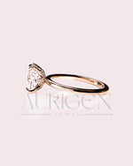 Elongated Cushion Cut Moissanite and Lab Grown Diamond Ring
