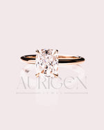 Elongated Cushion Cut Moissanite and Lab Grown Diamond Ring