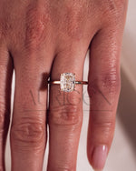 Elongated Cushion Cut Moissanite and Lab Grown Diamond Ring