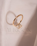 Elongated Cushion Cut Moissanite and Lab Grown Diamond Ring