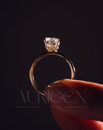 Elongated Cushion Cut Moissanite and Lab Grown Diamond Ring