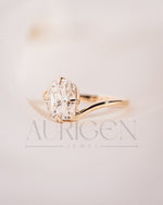 Unique Compass 4 Prong Set Elongated Cushion Cut Moissanite and Lab Grown Diamond Ring