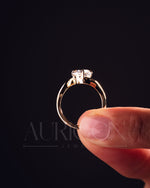 Unique Compass 4 Prong Set Elongated Cushion Cut Moissanite and Lab Grown Diamond Ring