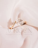 Unique Compass 4 Prong Set Elongated Cushion Cut Moissanite and Lab Grown Diamond Ring